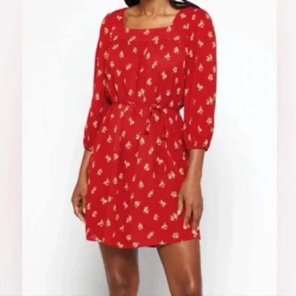 floral peasant mini dress